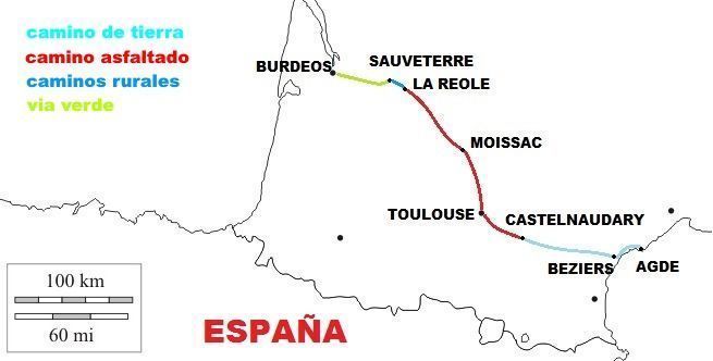 mapa del canal du midi